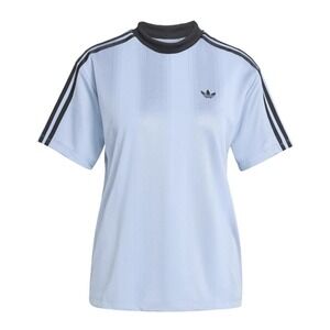 ADIDAS Originals Jacquard Jersey Sz Small‎ POLY T Shirt Ash Blue Womens JV9644